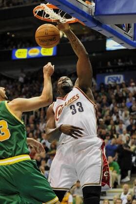 14 January 2010: Shaquille O Neal of the Cleveland Cavaliers dunks during the game. The Utah Jazz defeated the Cleveland Cavaliers 97-96 at the Energy Solutions Arena in Salt Lake City, Utah. Icon2481001141745 EDITORIAL USE ONLY