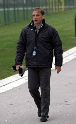 Belgrade (Serbia), FC Partizan Belgrad training, coach Goran Stevanovic : 