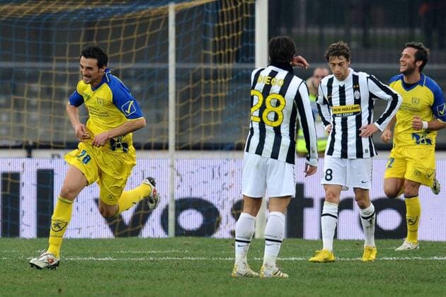 Chievo Verona (gelb) - Juventus Turin (weiß), Torjubel Gennaro Sardo (L)  o0 Jubel, Freude