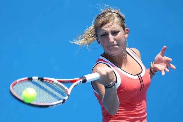 Timea Bacsinszky, SUI, in the first round of 2010 Tennis Australian Open in Melbourne, 18 01 2010 -
