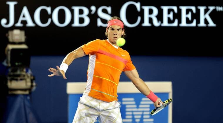 MELBOURNE, Grand Slam, Rafael Nadal (ESP).  o0 Jacobs Creek Jacob s Schriftzug