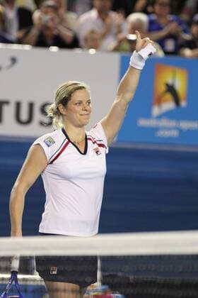 Kim Clijsters, BEL, in the first round of 2010 Tennis Australian Open in Melbourne, 18 01 2010