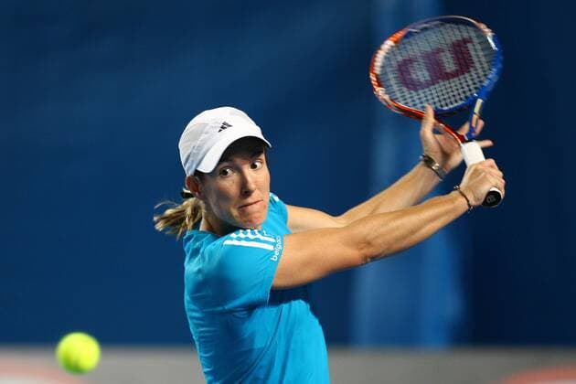 Justine Henin, BEL, in the first round of 2010 Tennis Australian Open in Melbourne, 18 01 2010