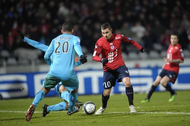 OSC LILLE (Rot) vs RC LENS (Blau): - L1 - 30.01.2010 - Ludovic Obraniak r. JBAUTISSIER 