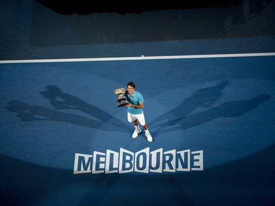 Australien, Melbourne, Melbourne Park, Australian Open 2010, Finale - Roger Federer (SUI) - Sieger der Australien Open 2010