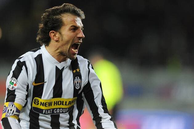 Juventus Turin (weiß) vs. Lazio Rom (dunkelblau) Torjubel Alessandro Del Piero  o0 Jubel Freude