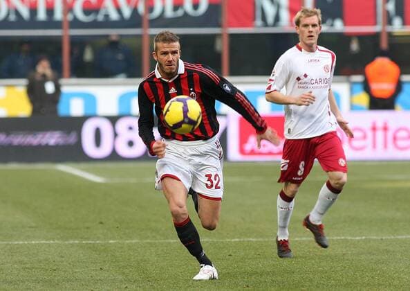 DAVID BECKHAM - AC Mailand (rot schwarz) - AS Livorno (weiß) 1:1 -