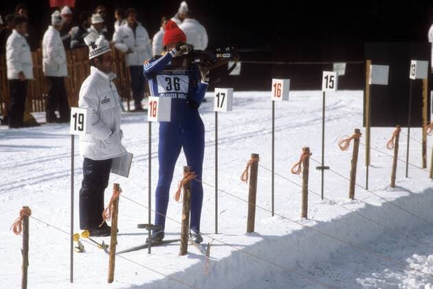 Frank Ullrich (DDR) Biathlon Herren 1981 Gruppe Aufnahmedatum geschätzt