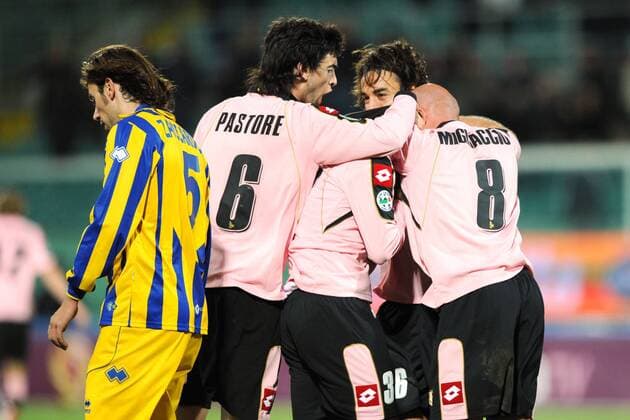 US Palermo (rosa) - FC Parma (gelb), Torjubel Fabio Simplicio (C)  o0 Jubel, Freude