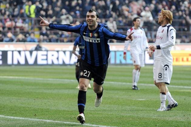 Milano 07 02 2010 - Serie A Inter Mailand - US Cagliari, Goran Pandev (Inter Mailand) -  o0 Jubel, Freude, Freud und Leid