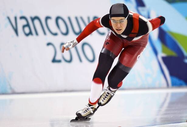 Feb. 14, 2010 - Canada - VANCOUVER, BC: FEBRUARY 12, 2010--Clara Hughes of Canada skates to a 5th place finish in the women s 3000 meter speed skating event in Vancouver, BC February 14, 2010 during the 2010 Winter Olympics. - - ZUMAw51