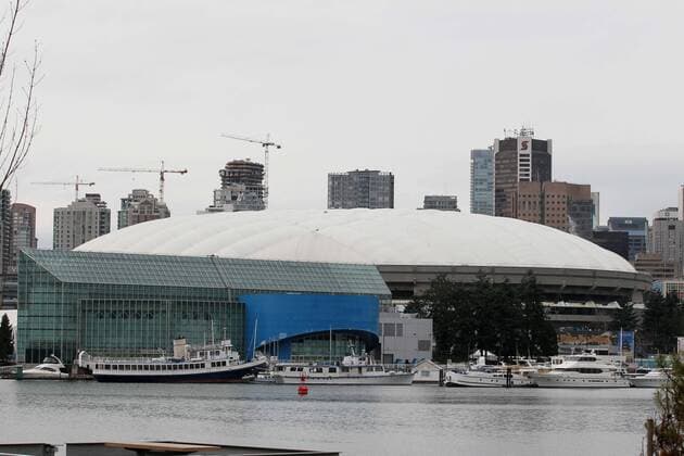 BC Place, FEBRUARY 10, 2010 - Olympic : General view of the BC Place Stadium in Vancouver, British Columbia, Canada.  (026714) o0 Totale Haus Häuser Schiff Objekte