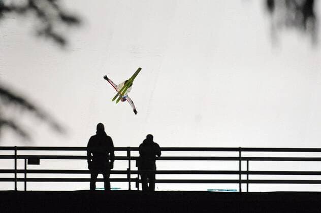 Feb 22, 2010 - Cypress Mountain, British Columbia, Canada - Russia s DMITRY MARUSHCHAK during the qualification round of the Men s Freestyle skiing Aerials on Cypress Mountain Monday evening during the 2010 Winter Olympic games. - ZUMAk51