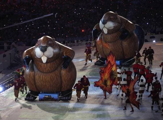 Actors perform during Canada s cultural presentation during the Closing Ceremony for the 2010 Winter Olympics in Whistler, Canada on February 27, 2010.  BKX2010022813