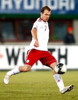 Testspiel WIEN,AUSTRIA,03.MAR.10 - FUSSBALL - OEFB Laenderspiel, Oesterreich vs Daenemark, Freundschaftsspiel. Bild zeigt Daniel Jensen (Dänemark). 