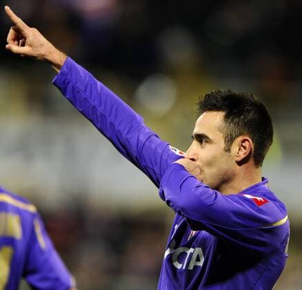 ACF Fiorentina AC (Blau) vs Juventus Turin (Weiß): Jubel Marco Marchionni  o0 Jubel Freude