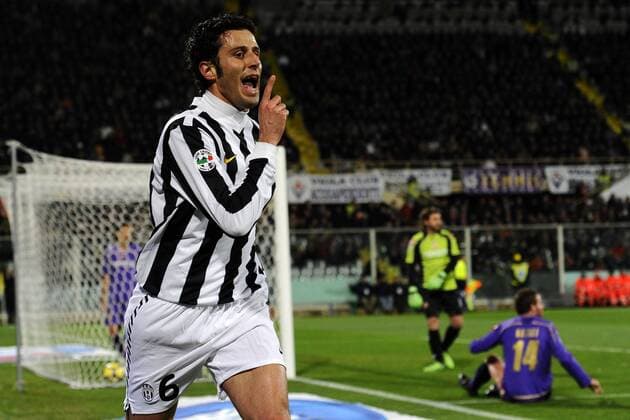 ACF Fiorentina AC (Blau) vs Juventus Turin (Weiß): Jubel Fabio Grosso  o0 Jubel Freude
