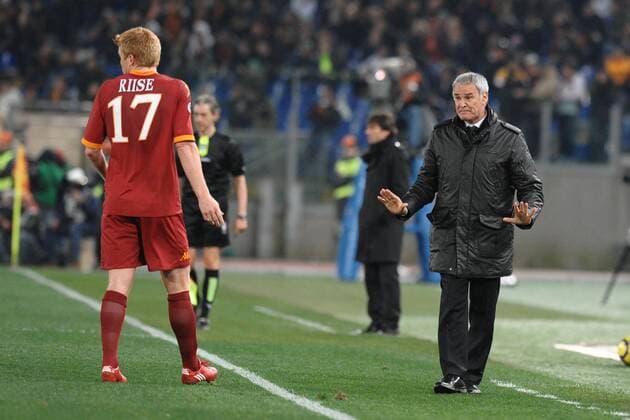 Trainer Claudio Ranieri (re.) und John Arne Riise (beide AS Rom). AS Rom - AC Mailand. Serie A. Roma, 06 03 2010 - AntoniettaxBaldassarre
