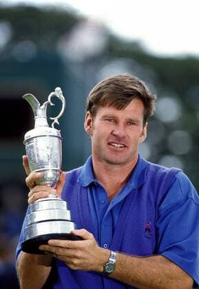 July 19, 1992: NICK FALDO England poses with the Claret Jug after winning the 1992 British Open, Muirfield, Scotland. xactionplusx  ActionPlus92071950 o0 Jubel Freude Siegerehrung Pokal