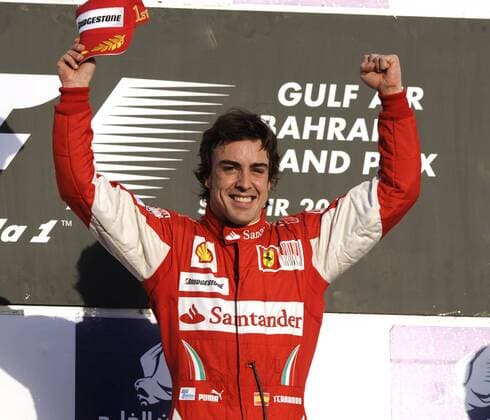 Fernando ALONSO (ESP),Ferrari,Jubel ,Siegerehrung o0 Freude Sieg