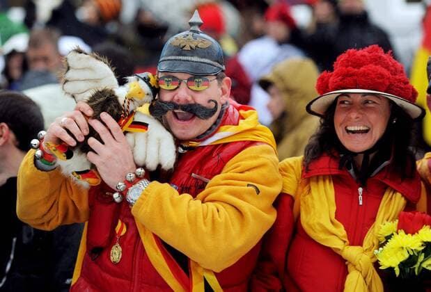 Olympische Spiele 2010 - Whistler Olympic Park - Biathlon - Sprint 7,5km - Deutsche Fans o0 Zuschauer kurios