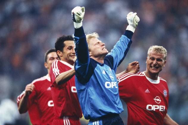 Oliver Kahn (Bayern), MAY 23, 2001 - Football : Oliver Kahn of FC Bayern München celebrates Victory after winning the UEFA Champions League 00-01 season final match between Bayern Munchen 1-1 (5:4, n.V.) Valencia at Giuseppe Meazza San Siro , Milano, Italy.  (2006031416292746) o0 Jubel, Freude, Europacupsieg