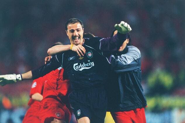 Jerzy Dudek (Liverpool FC), MAY 25, 2005 - Football : Liverpool goalkeeper Jerzy Dudek celebrates Victory with his team mates after winning the UEFA Champions League final match 2004-2005 season between Liverpool and AC Milan on May 25, 2005 at the Ataturk Olympic Stadium in Istanbul, Turkey.  (2005061514563010) o0 Jubel, Freude, Europacupsieg