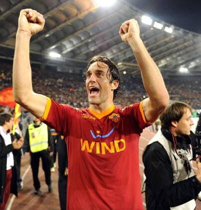 27.03.2010 - Serie A 2009 2010 - AS Rom (rot) vs Inter Mailand (schwarz blau) - Luca Toni (AS Rom) -  o0 Jubel, Freude