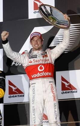 Motorsports Formula 1: World Championship 2010, GP of Australia, winner Jenson Button (GBR, Vodafone McLaren Mercedes), xHOCHxZWEIx
