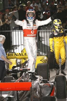 Sieger Jenson Button (McLaren Mercedes) GP Australien 2010 Formel 1 Grand Prix Australien 2010 o0 Jubel, Freude,