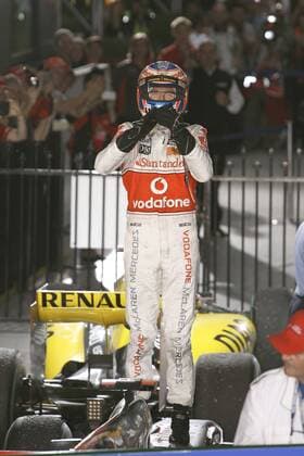 Sieger Jenson Button (McLaren Mercedes) GP Australien 2010 Formel 1 Grand Prix Australien 2010 o0 Jubel, Freude,
