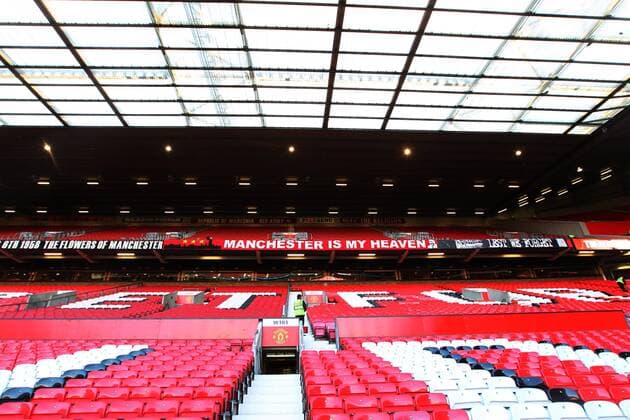 Innenansicht Old Trafford Stadion, Heimspielstätte von Manchester United - - Champions League, Viertelfinale, Manchester, 07.04.2010 CL Saison 2009 2010