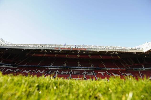07.04.2010, Championsleague Viertelfinale Rückspiel, Manchester United - Stadion Old Trafford in Manchester (England), Spielfeld und Tribüne des Stadion Old Trafford.