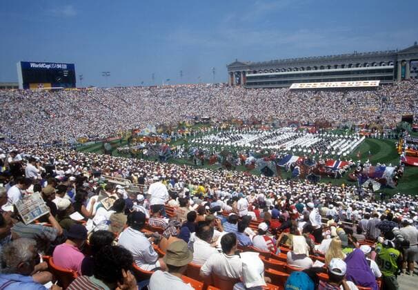 Eröffnungsfeier zur WM 1994 im Soldier Field Stadium in Chicago Fußball WM Herren WM 1994, Eröffnung, Feier, Eröffnungsfeier, Zeremonie Totale Chicago