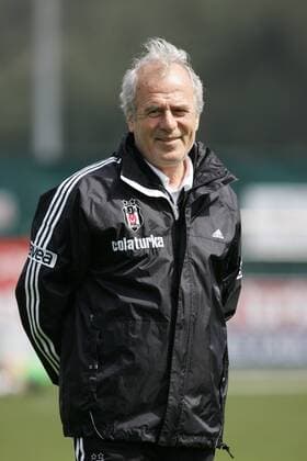 Besiktas Istanbul Training - Coach Mustafa Denizli. 