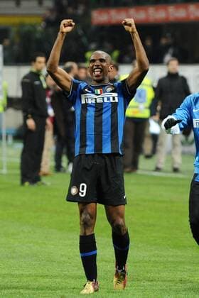 Inter Mailand (blau) - Juventus Turin (weiß), Samuel Eto o  o0 Jubel, Freude Etoo