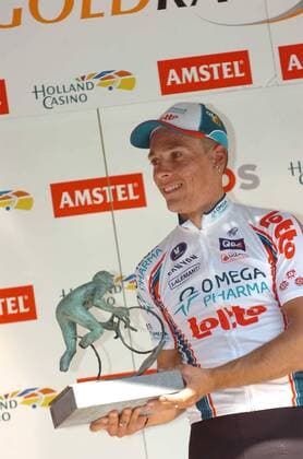 2010, Amstel Gold Race, Team Omega Pharma - Lotto 2010, Sieger Philippe Gilbert , Valkenburg Cauberg  o0 Jubel Freude Pokal Trophäe Objekt