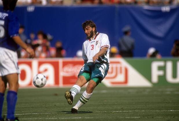 Trifon Ivanov (Bulgarien) Fußball WM Herren WM 1994, Länderspiel, Nationalteam, Nationaltrikot, Bulgarien - Italien 1:2 Einzelbild New York, New Jersey, NY, N.Y. Dynamik,
