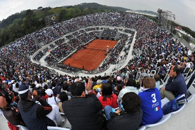 Rom: Internazionali BNL d Italia 2010 im Foro Italico  o0 Totale fisheye Fan, Zuschauer Zuschauerperspektive ITA Centercourt