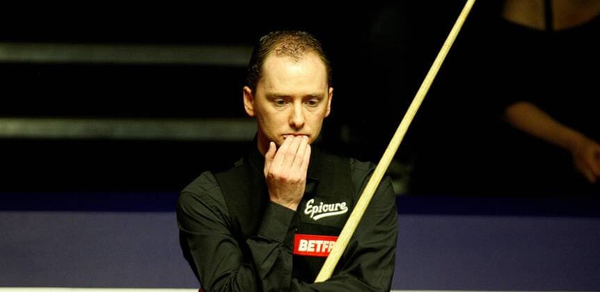 SHEFFIELD, ENGLAND - 30th April 2010 : Graeme Dott of Scotland in action , during the semi-finals- (best of 33 frames) at the Betfred World Snooker Championships at the Crucible Theater in Sheffield, England. 