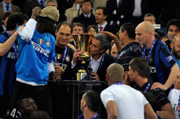FINALE COPPA Italia Inter Mailand - Trainer Jose Mourinho (Inter) ist Pokalsieger 2010 - 