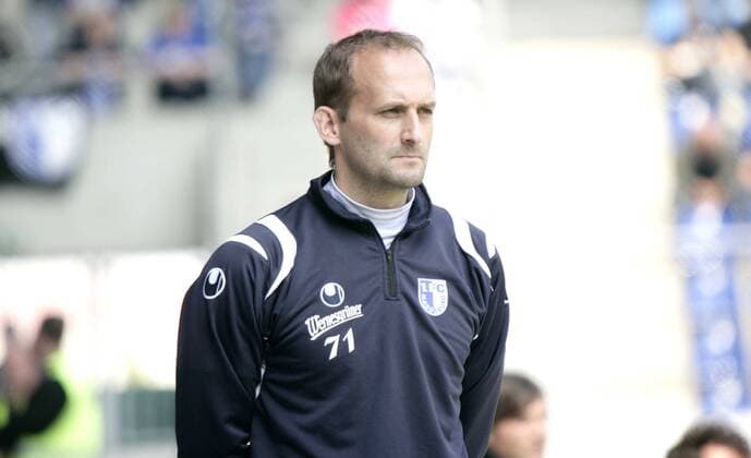Trainer Carsten Müller (1.FC Magdeburg) - Regionalligaspiel 1.FC Magdeburg - FC Oberneuland in Magdeburg