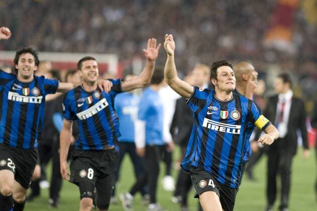 (L to R) Diego MIlito, Thiago Motta, Javier Zanetti (Inter Milan), MAY 5, 2010 - Football : Italian Cup Final Tim Cup match  (022002) o0 Jubel, Freude