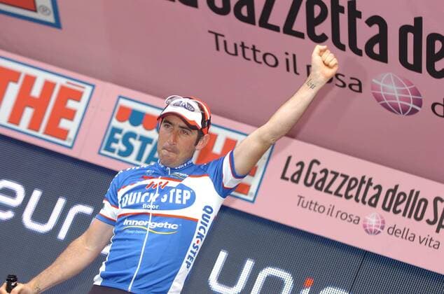 Giro d Italia 2010, 5. Etappe: Novara - Novi Ligure, Quick Step 2010, Jerome Pineau, -  o0 Siegerehrung Jubel Freude