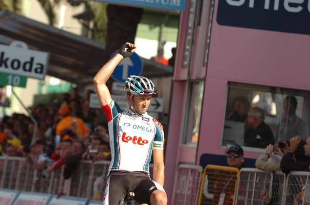 2010, Giro d Italia, Etappe 06 Fidenza Village - Marina di Carrara, Team Omega Pharma - Lotto 2010, Matthew Lloyd gewinnt die 6. Etappe, Marina di Carrara  o0 Jubel Freude o0 dItalia