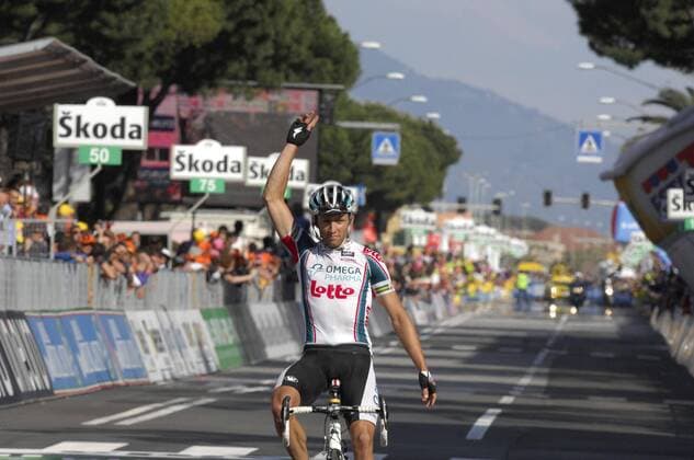 2010, Giro d Italia, Etappe 06 Fidenza Village - Marina di Carrara, Team Omega Pharma - Lotto 2010, Matthew Lloyd gewinnt die 6. Etappe, Marina di Carrara  o0 Jubel Freude o0 dItalia