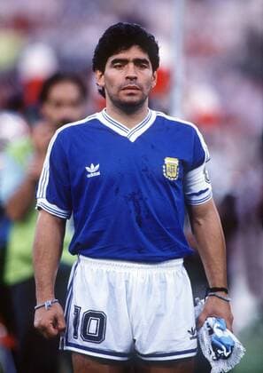 Diego Armando Maradona (Arg) before kick off. Argentina v West Germany. World Cup Final 1990. Rome. 8 7 90. 