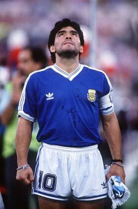 Diego Armando Maradona (Arg) before kick off. Argentina v West Germany. World Cup Final 1990. Rome. 8 7 90.  o0 Konzentration Spannung