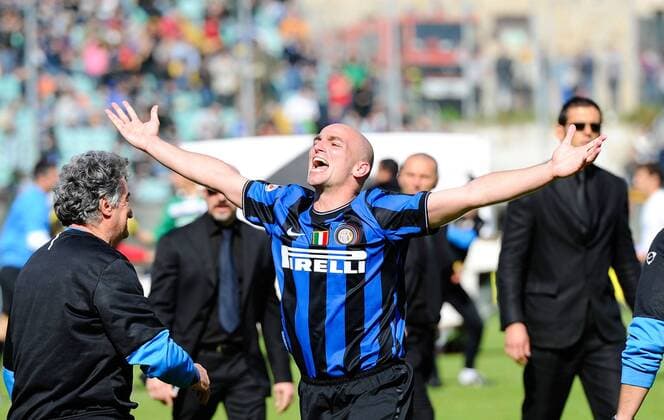 Esteban Cambiasso jubelt - Inter Mailand ist Italienischer Meister -  o0 Jubel Freude