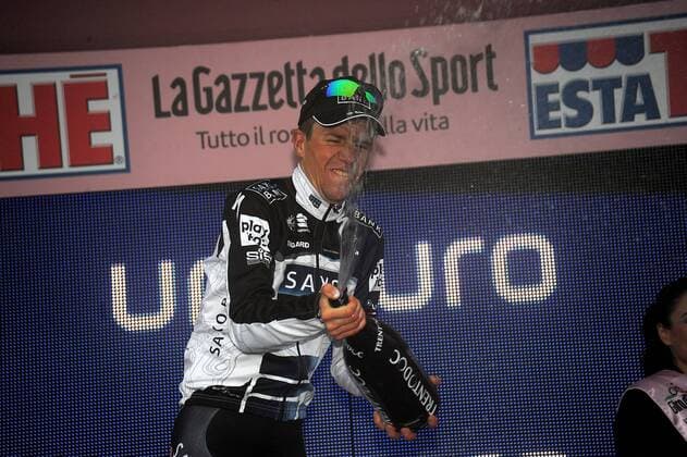 Giro d Italia, Etappe 8: Chianciano Terme - Terminillo, Etappensieger Chris Anker Sörensen (Saxo Bank) -  o0 Jubel Freude Einzelbild